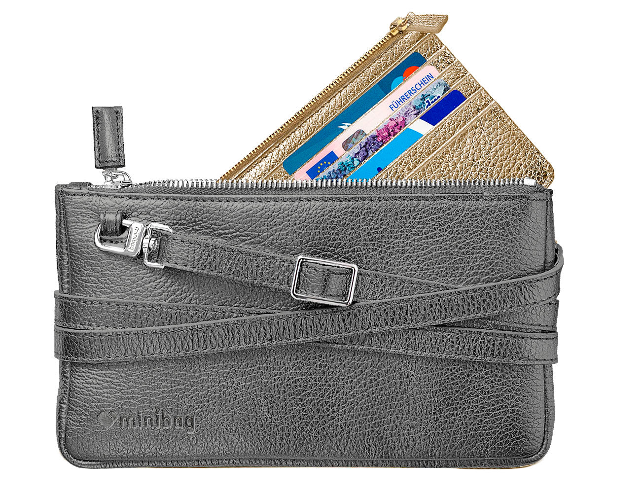 minibag metallic anthracite & Wallet