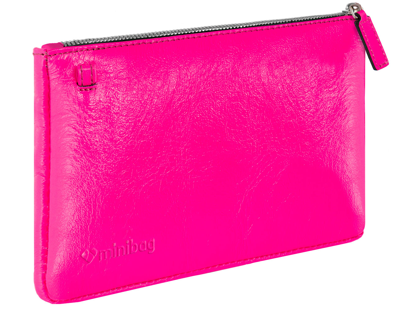 minibag neon pink, Ledertasche neon pink, Clutch neon pink, Geldtasche zum Umhängen, minibag neon