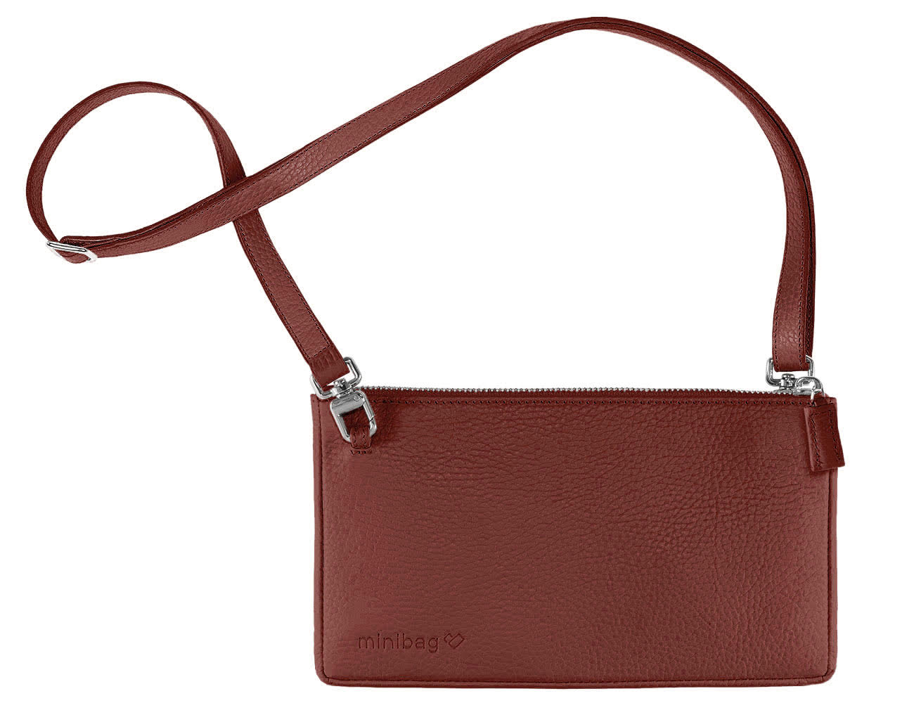 minibag rusty, Ledertasche rostrot, Umhängetasche rostrot, Geldtasche zum Umhängen, minibag rostrot