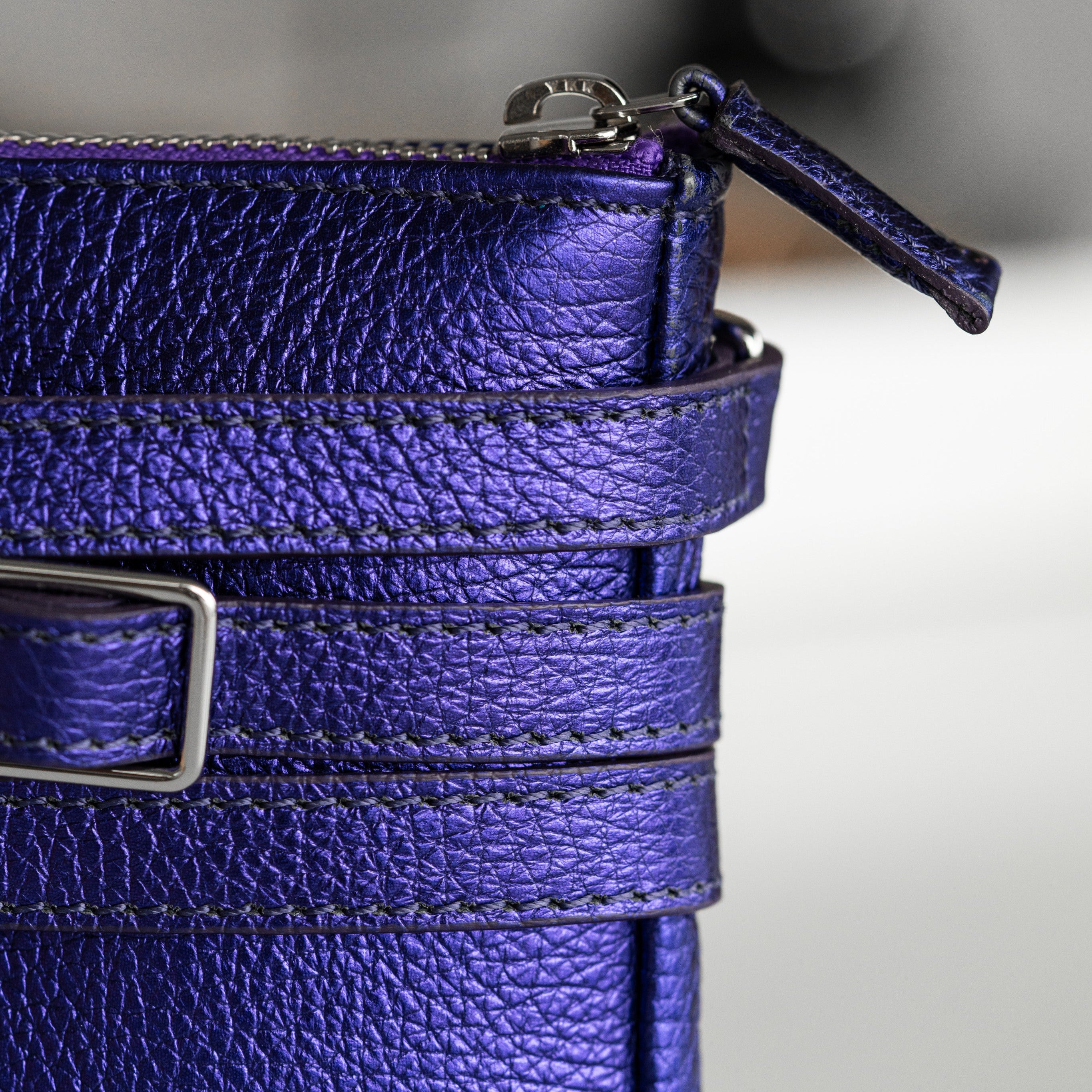 Kleine Lila ledertasche metallic, metallic Ledertasche klein, 