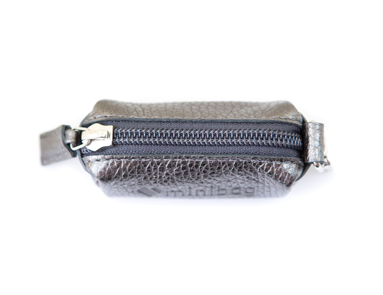 minibag pouch bag, Minitasche, minibag pouch bag Topansicht, Münztasche silver, Minitasche silver