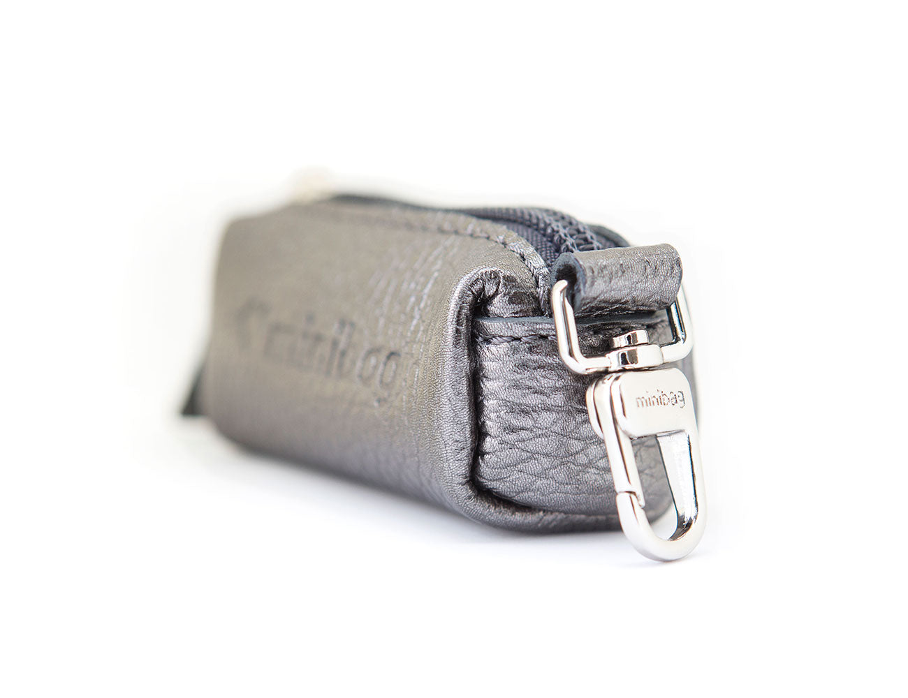 minibag pouch bag, Minitasche, minibag pouch bag Seitenansicht, Münztasche silver, Minitasche silver