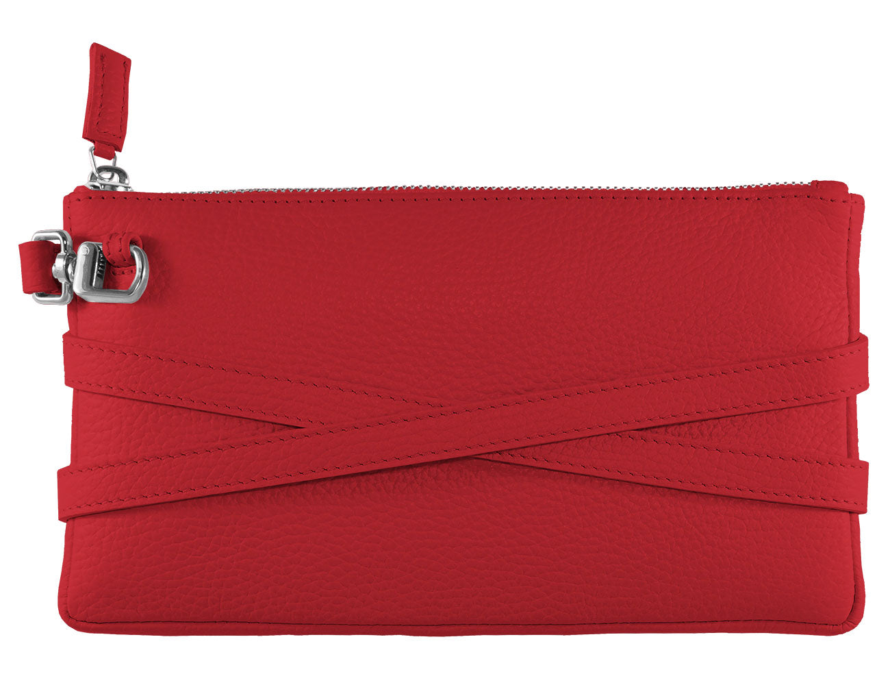 minibag red, Ledertasche rot, Clutch rot, Geldbörse rot, Geldbörse zum Umhängen, Rückseite minibag