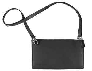 minibag black, schwarze Ledertasche, Geldtasche zum Umhängen, kleine schwarze Tasche, minibag